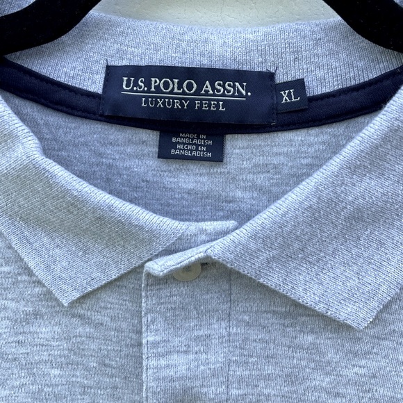 NWT- U.S. Polo Assn. Heather Gray Polo Shirt - Picture 2 of 5